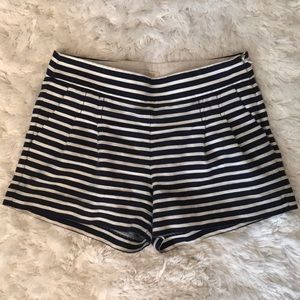 High Waist Striped J. Crew Shorts